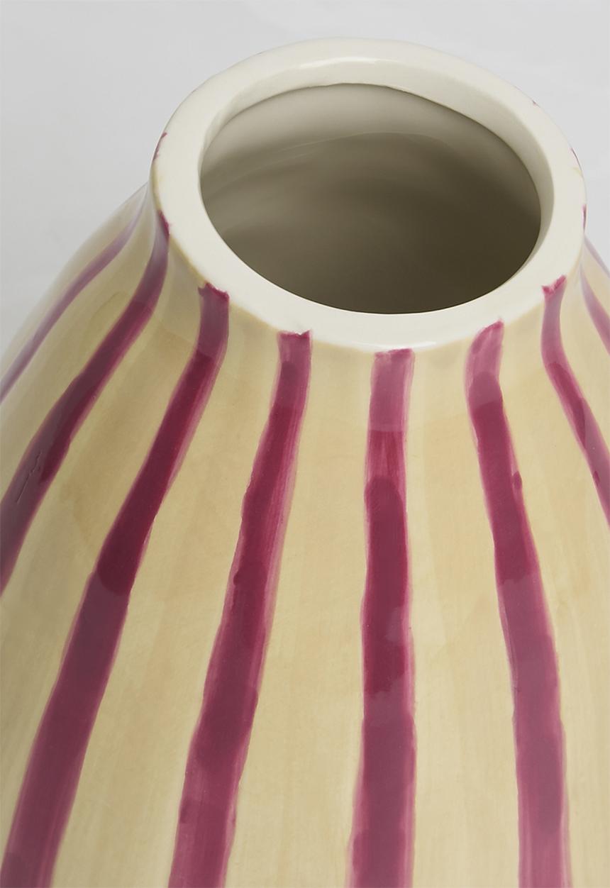 Sixth Floor - Ceramic Painted Stripe Vase - multi