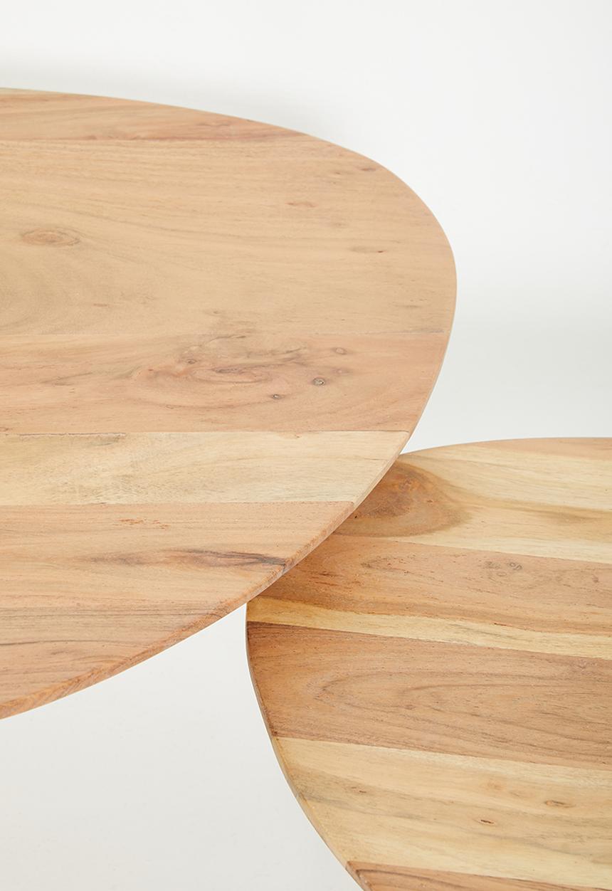 Sixth Floor - Wooden nested table set of 3- Natural