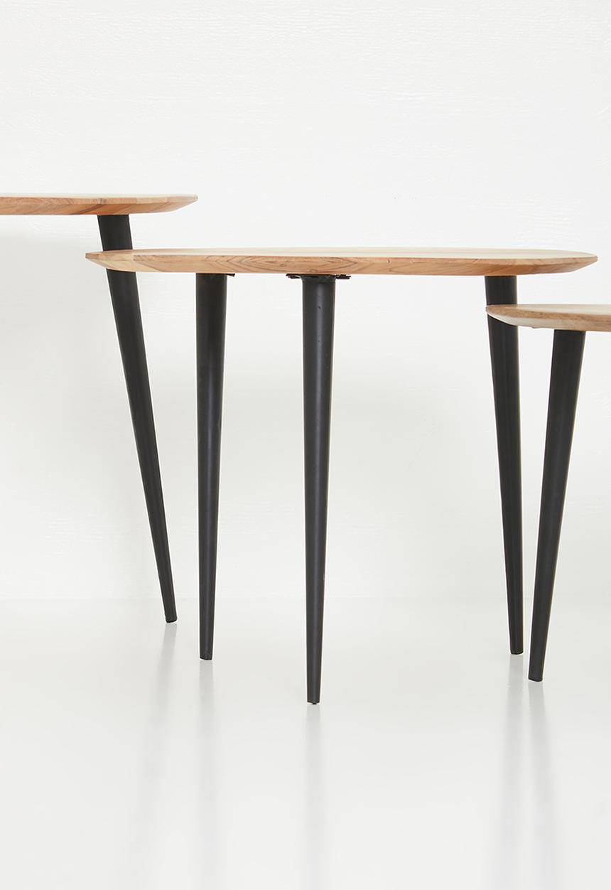 Sixth Floor - Wooden nested table set of 3- Natural