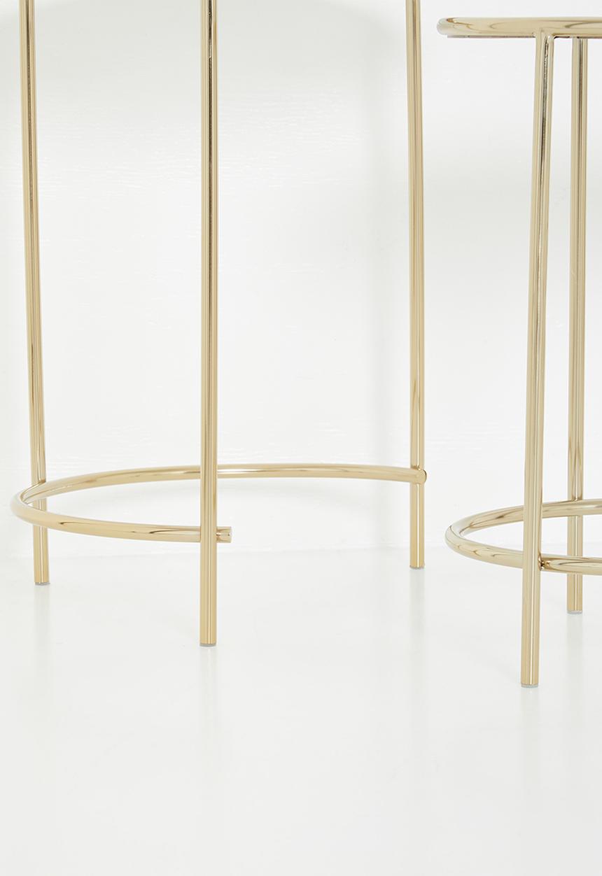 Sixth Floor - Glass top nested side table set - brass