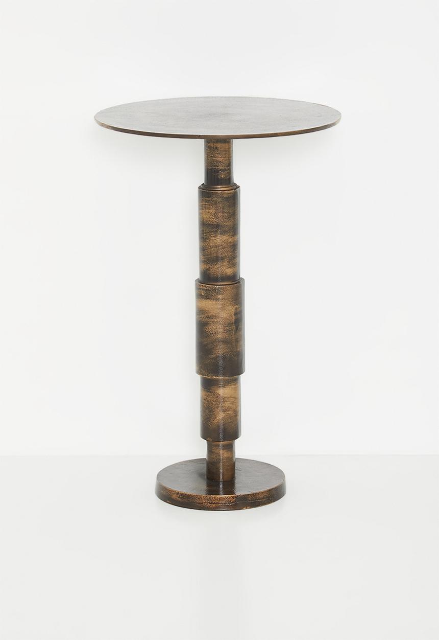 Sixth Floor - Mirage totem Side Table-Brass Antique