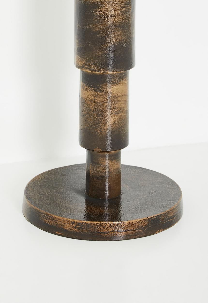 Sixth Floor - Mirage totem Side Table-Brass Antique