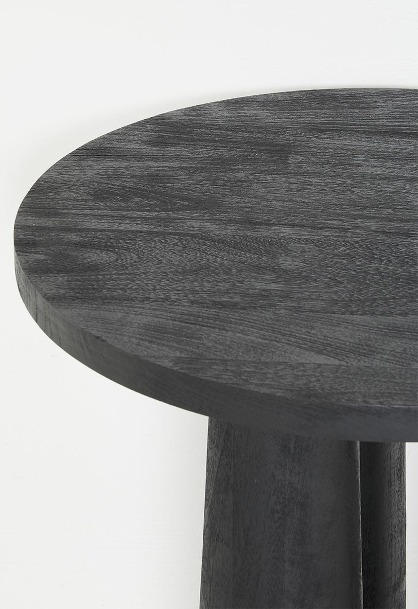 Sixth Floor - Luna wooden Round Side Table-Black