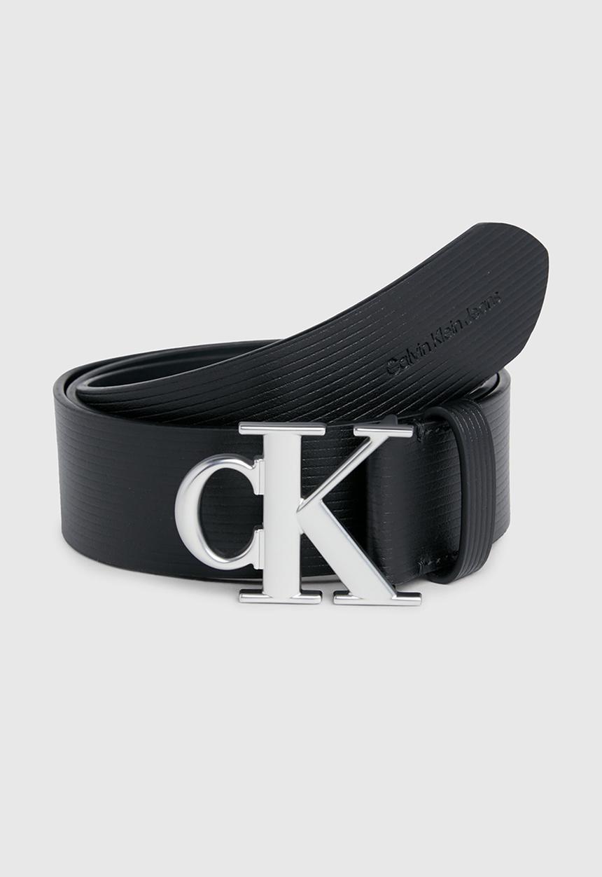 Calvin Klein - Round Mono Plaque Lthr Belt 40mm - Black