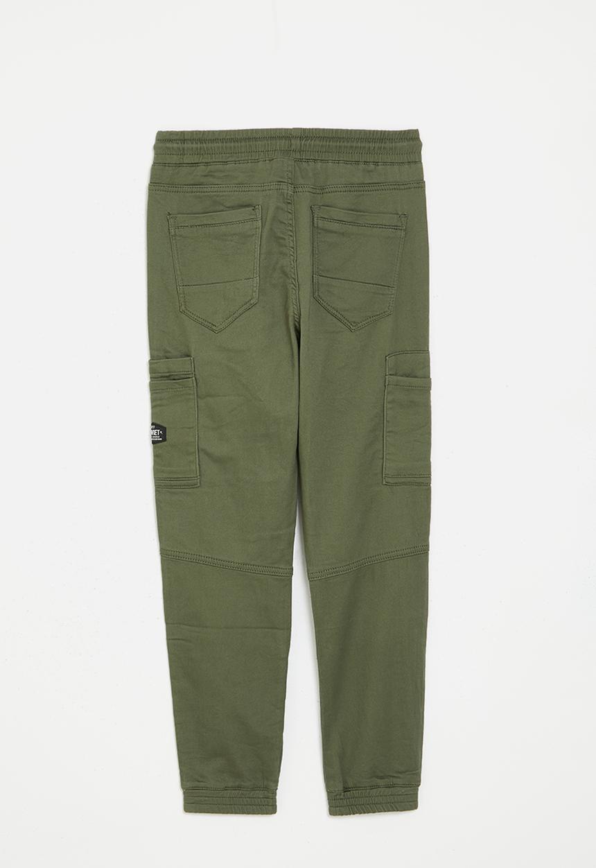 SOVIET - Boys fashion cargo jogger - olive