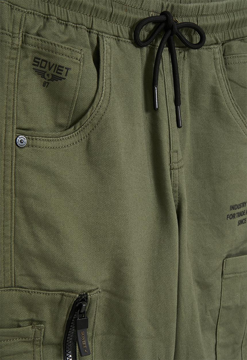 SOVIET - Boys fashion cargo jogger - olive