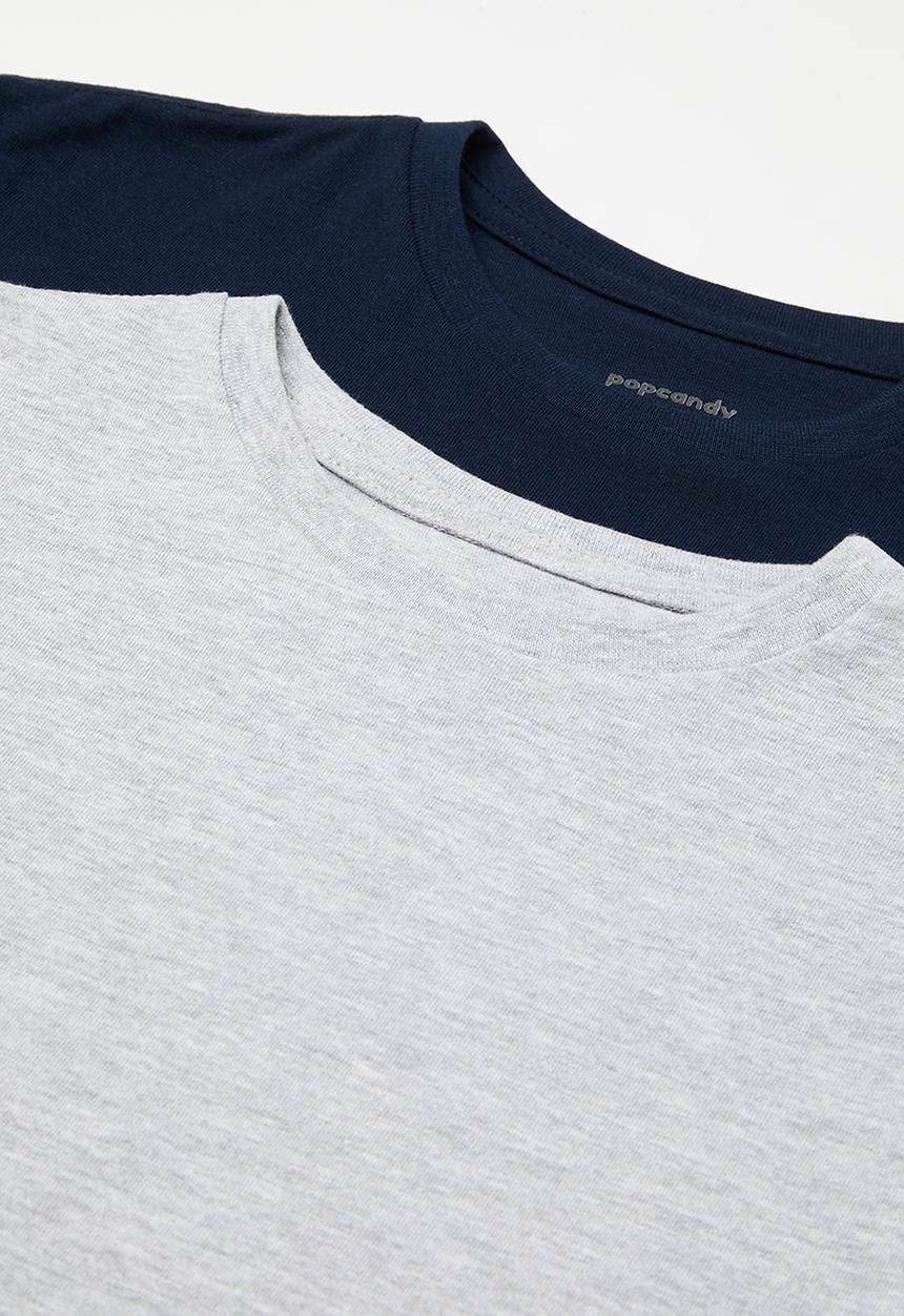 Pop Candy - 2 Pack tee - navy blue & grey