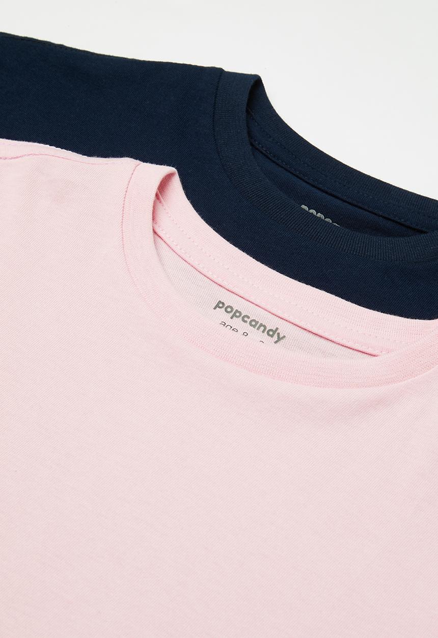 Pop Candy - 2 Pack tee - navy & pink