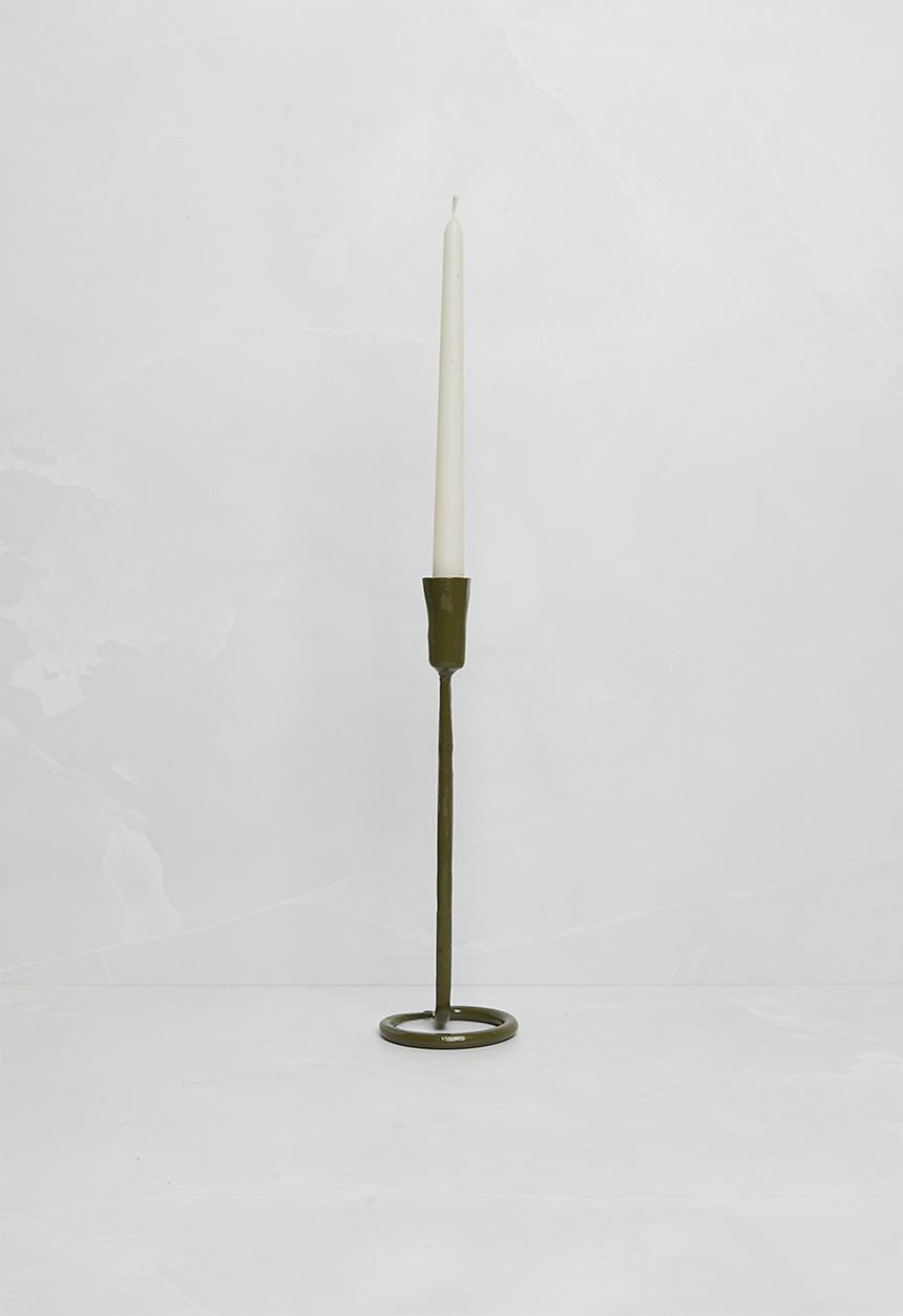 Sixth Floor - Ceramic Candlestick - Olive