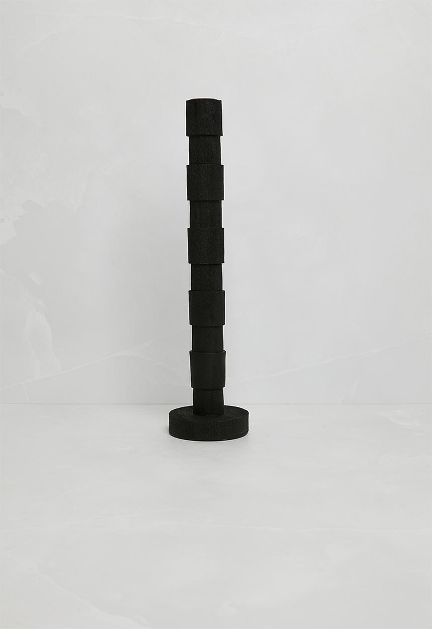 Sixth Floor - Textured Large Candle holder -Black
