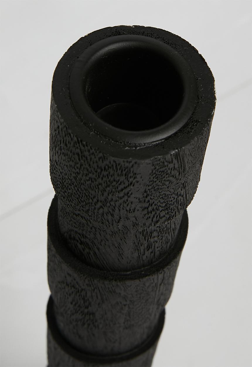 Sixth Floor - Textured Large Candle holder -Black