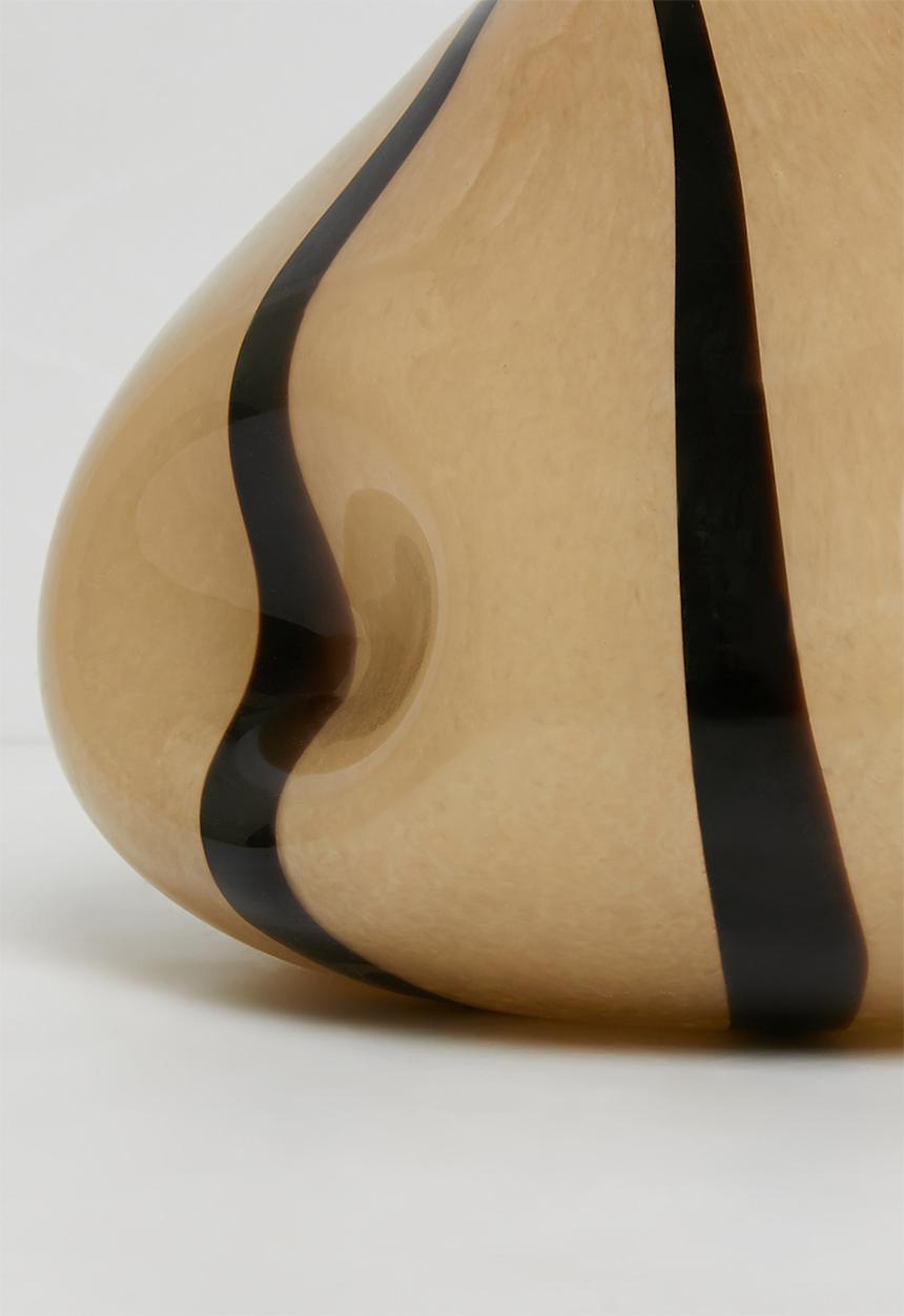 Sixth Floor - Organic Stripe Glass Vase  - Natural & Black 