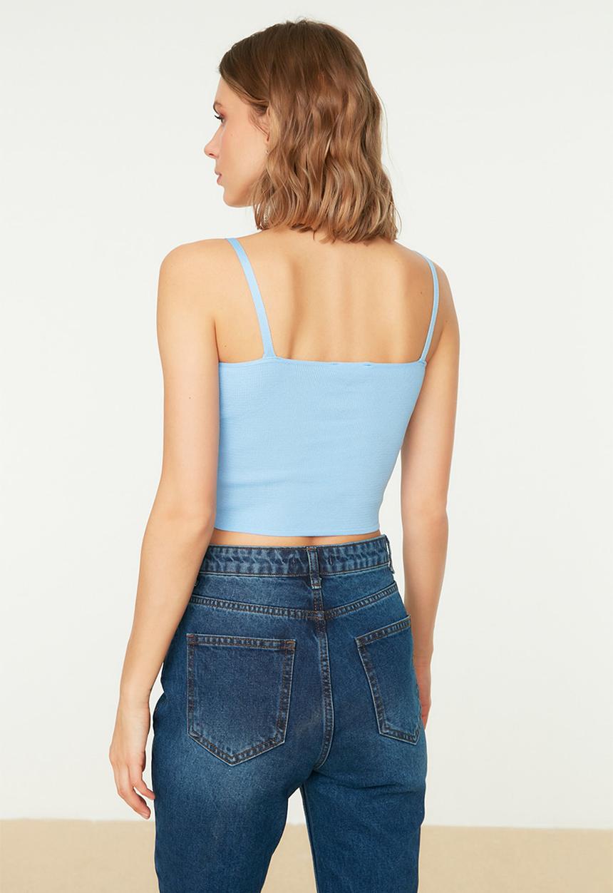 Trendyol - Crop bustier top - blau
