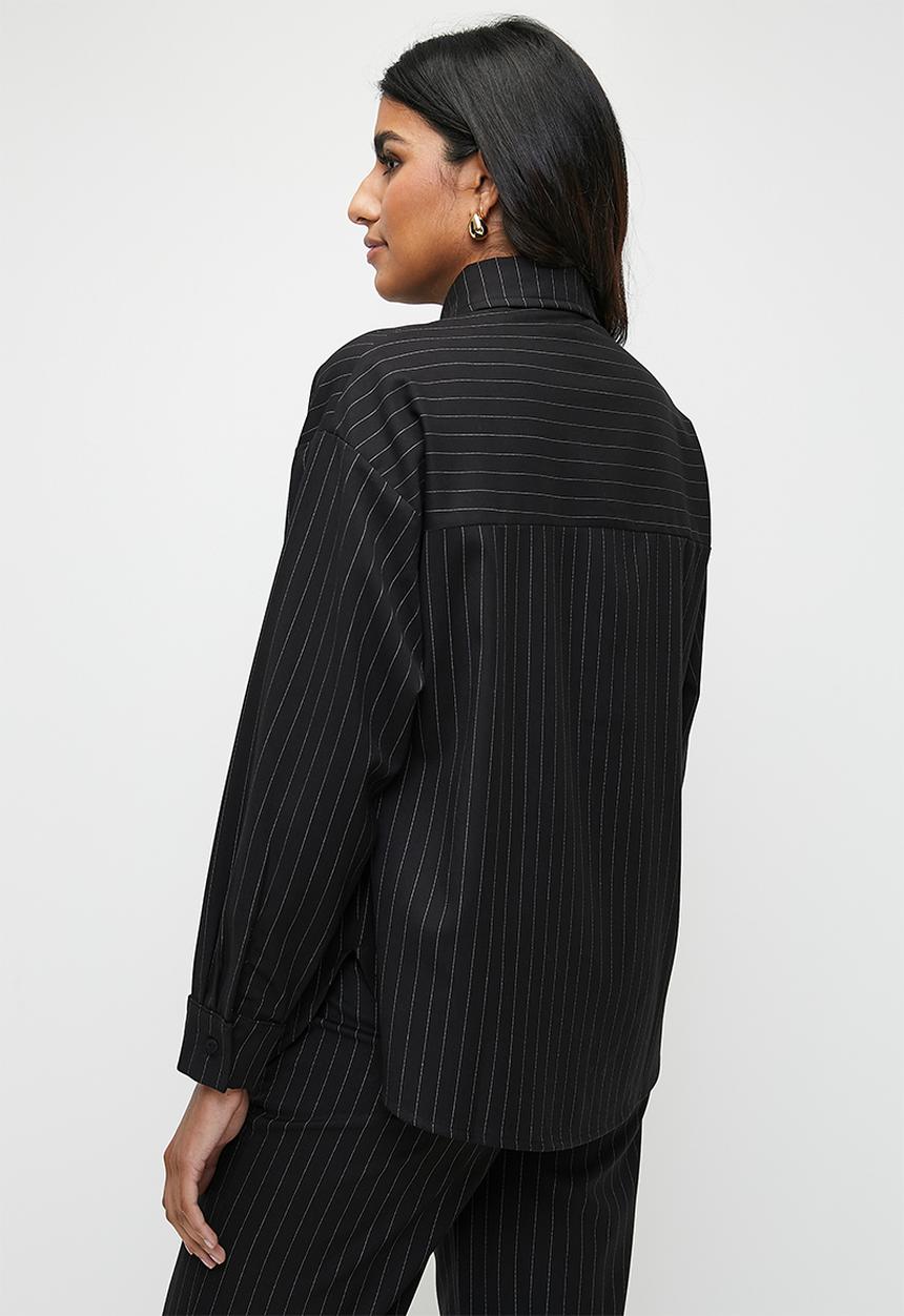 Me&B - Pin Stripe Shirt - Black Pin Stripe