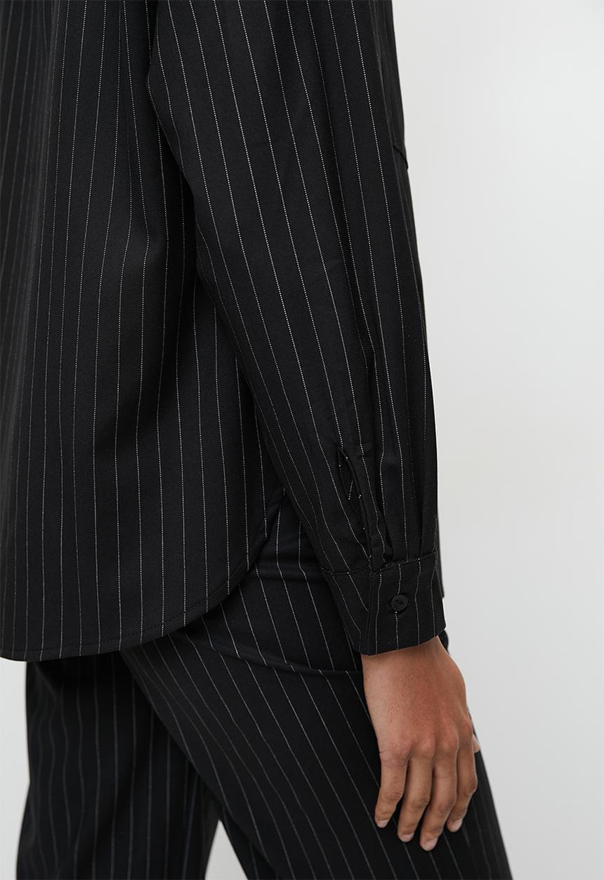 Me&B - Pin Stripe Shirt - Black Pin Stripe