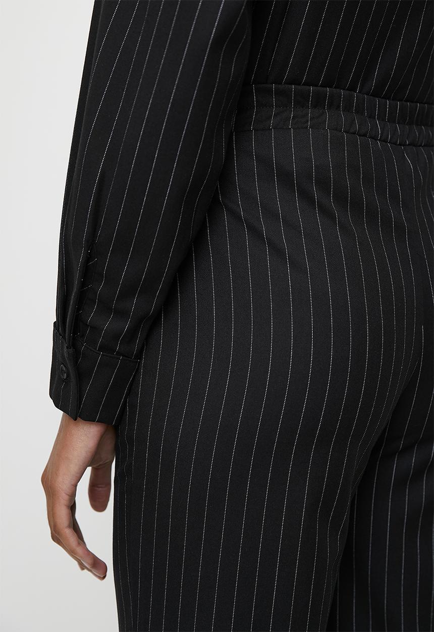 Me&B - Wide leg pant in - Black pinstripe