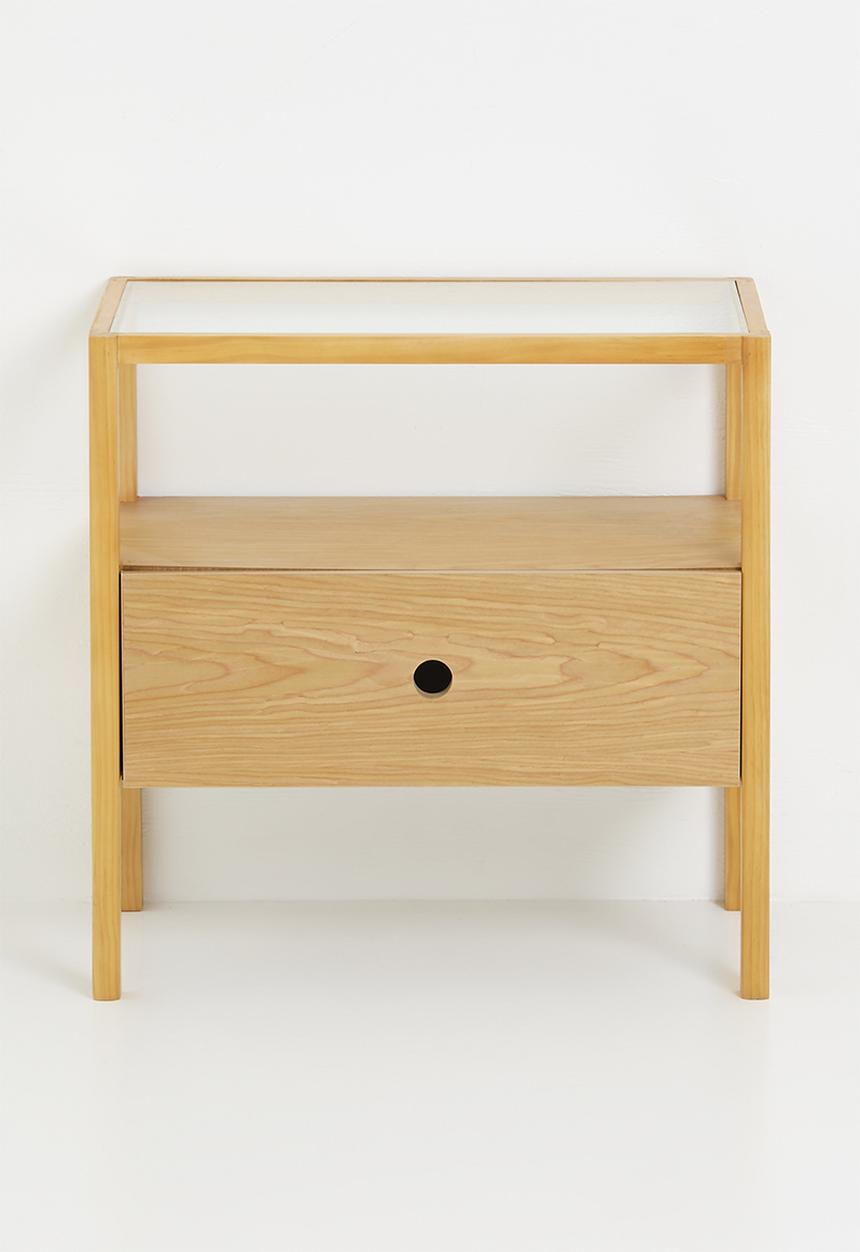Sixth Floor - Hannah oak veneer bedside table-natural