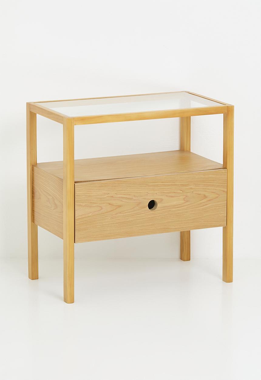 Sixth Floor - Hannah oak veneer bedside table-natural