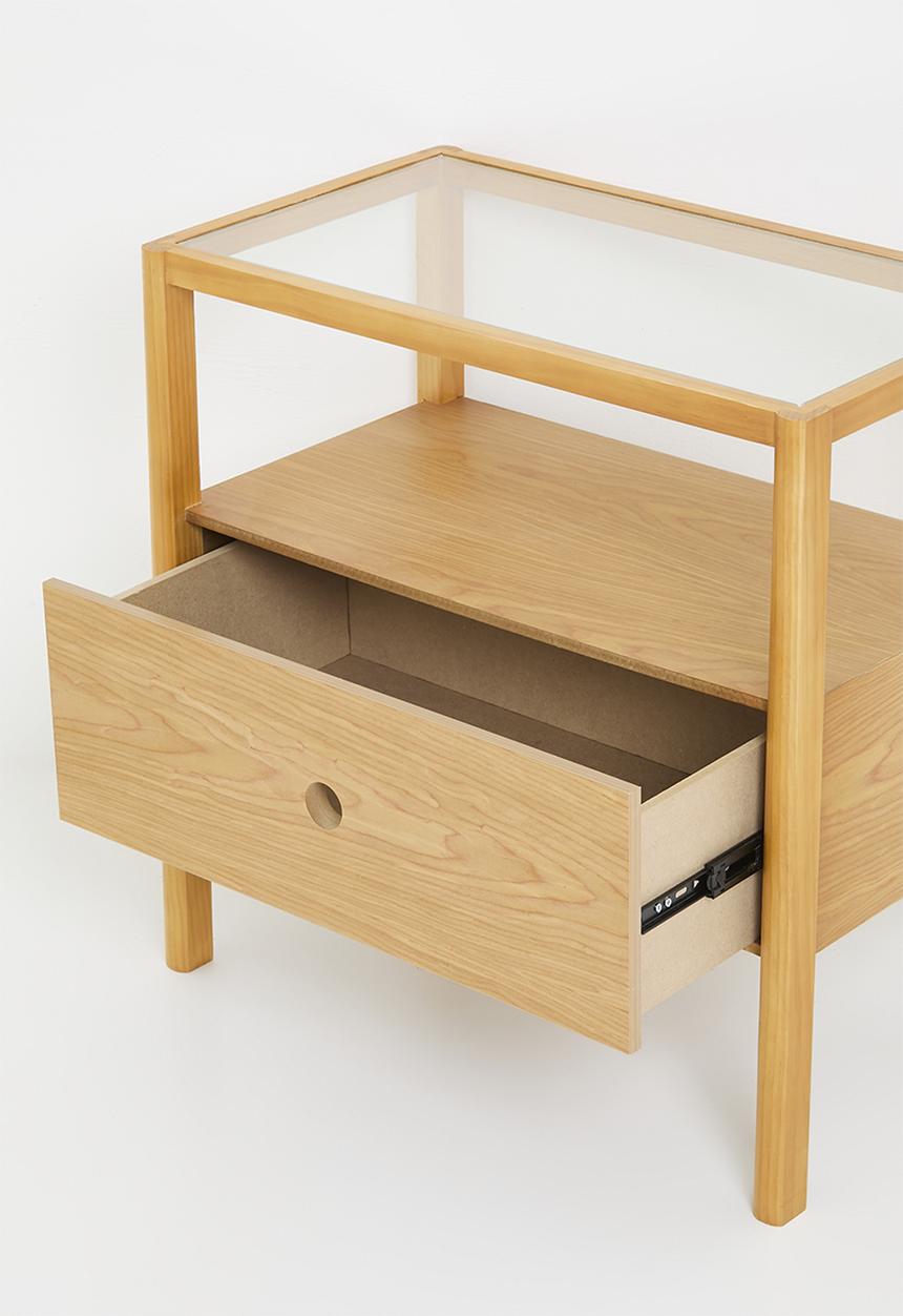 Sixth Floor - Hannah oak veneer bedside table-natural