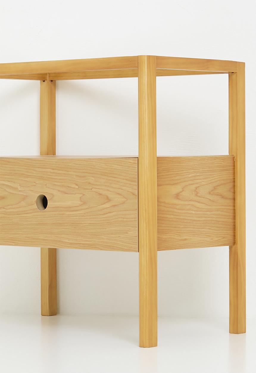 Sixth Floor - Hannah oak veneer bedside table-natural