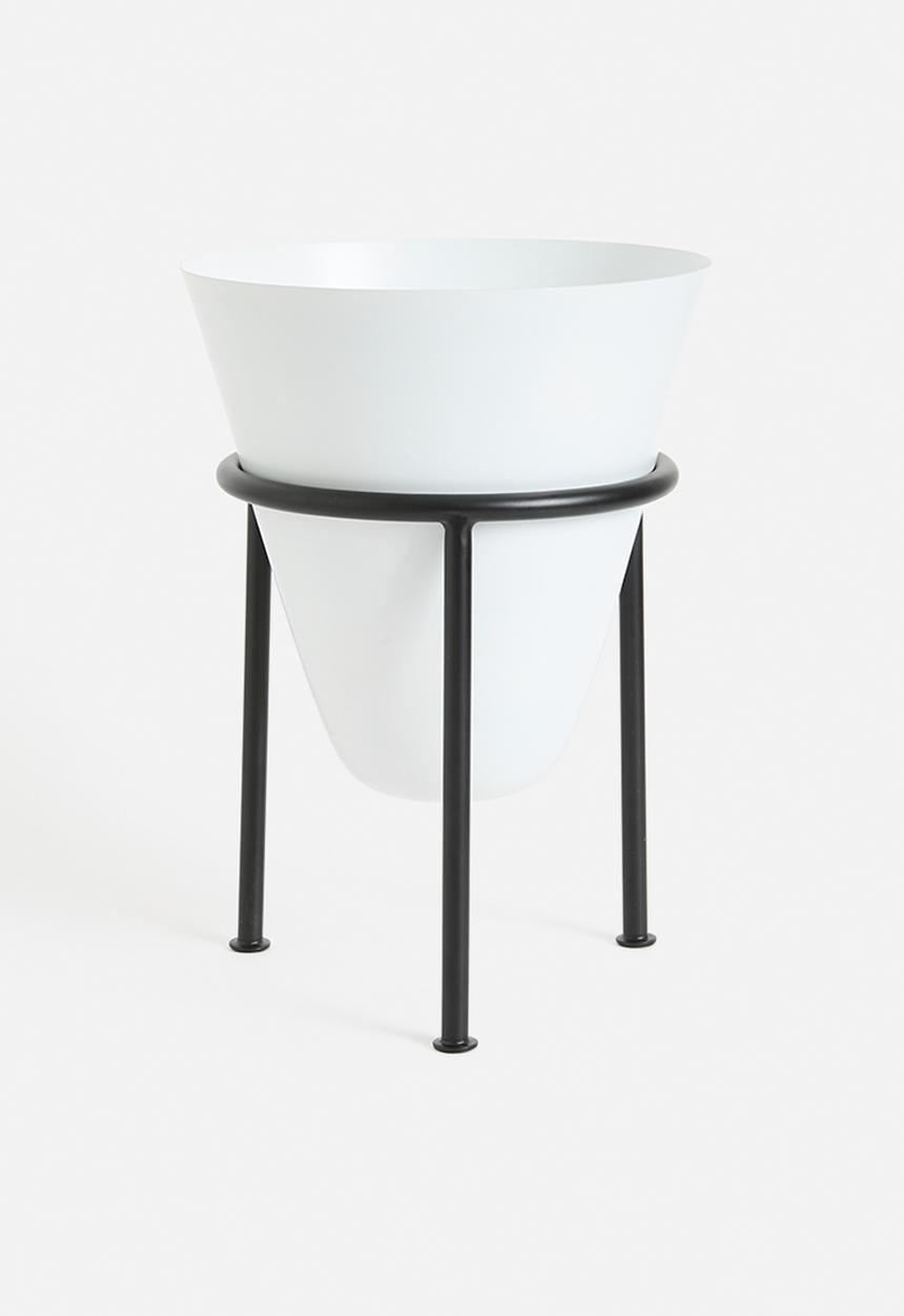 Sixth Floor - Standing Planter - White & Black