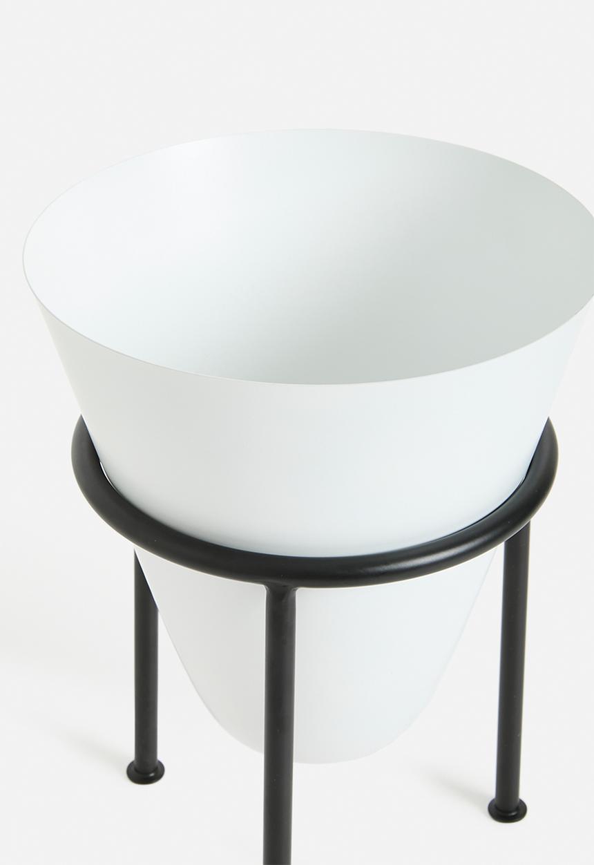 Sixth Floor - Standing Planter - White & Black