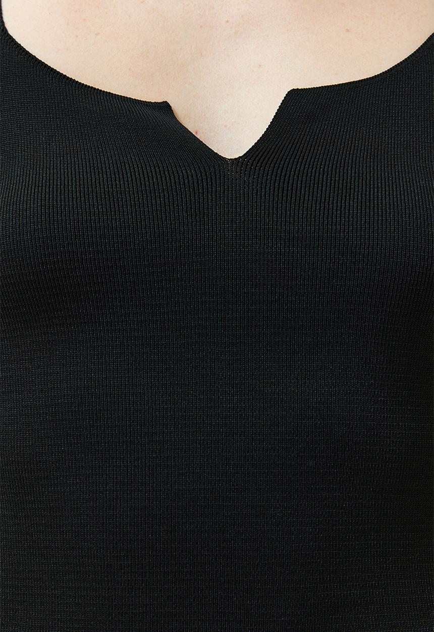 Trendyol - Black Crop Basic Knit Blouse - Schwarz