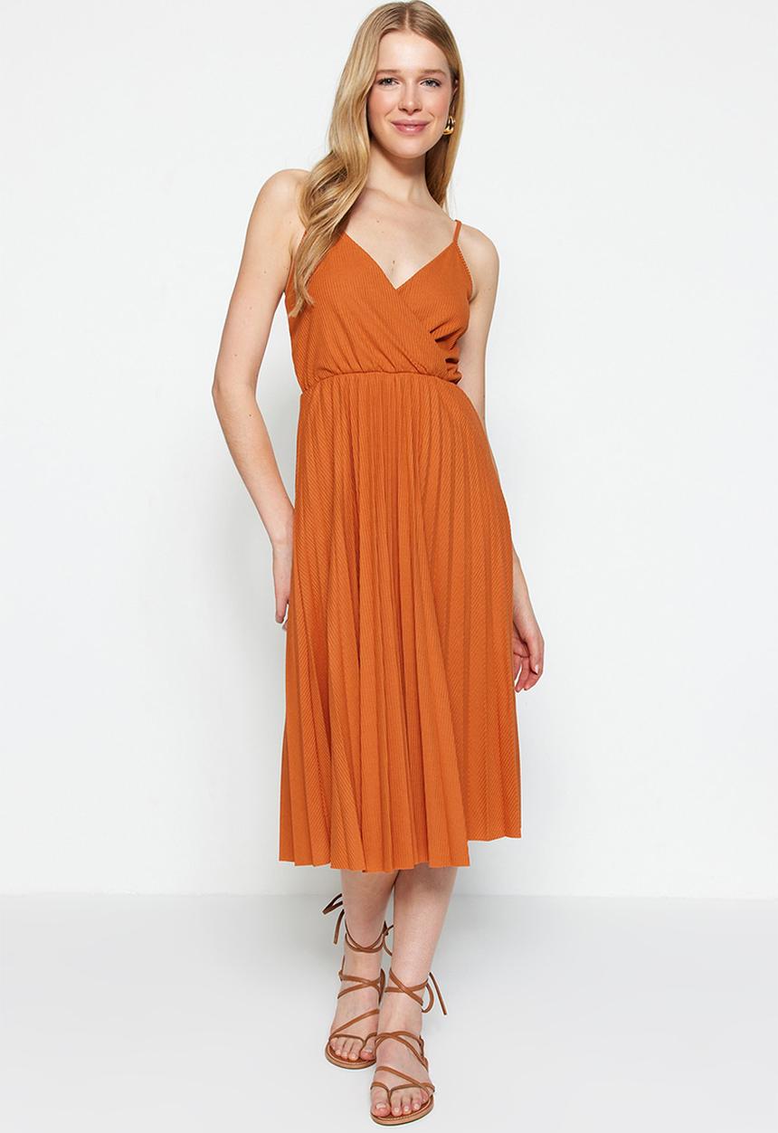 Trendyol - Waist opening knit dress - brown