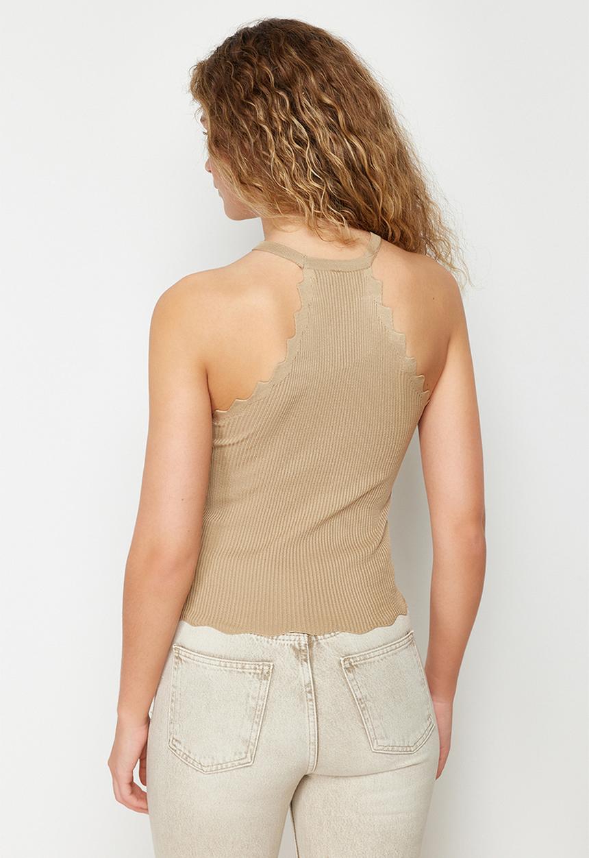 Trendyol - Mink halter neck knit blouse - mink