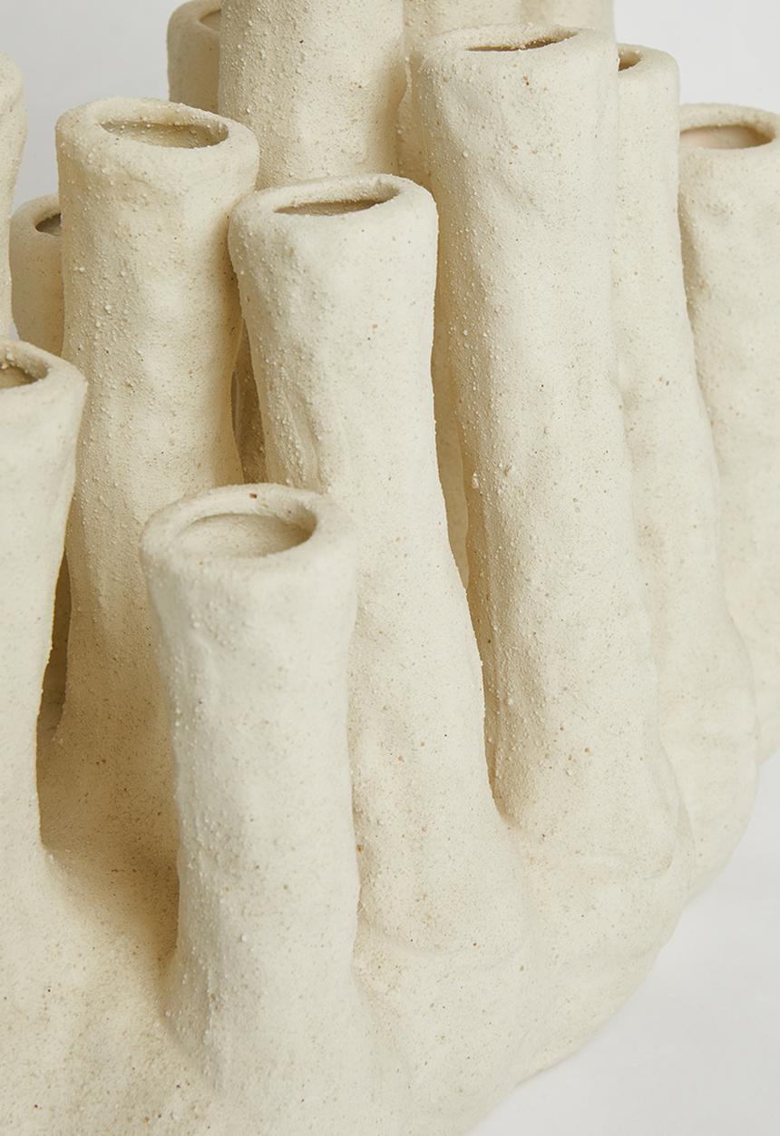 Sixth Floor - Multi Stem Ceramic vase -ecru