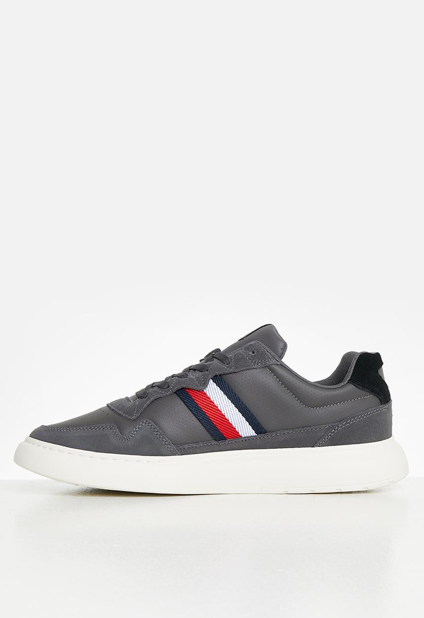 Tommy Hilfiger - Light cupsole lth mix stripes - grey