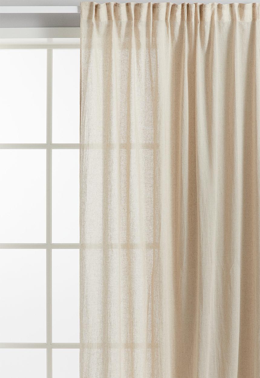 H&M - 1-Pack wide linen-blend curtain length - beige