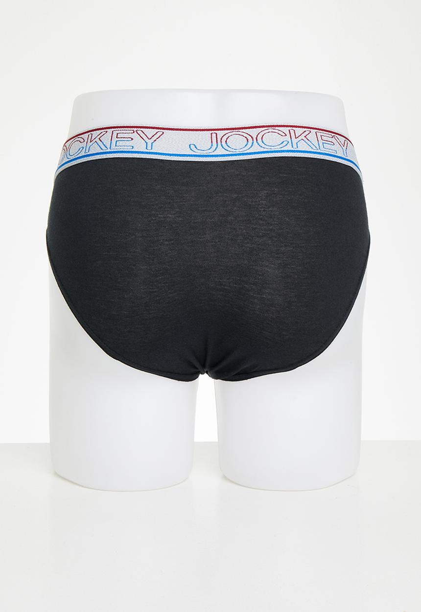 Jockey - 3 pack plain new gen jockey brief - black/bluest eyes/obsidian