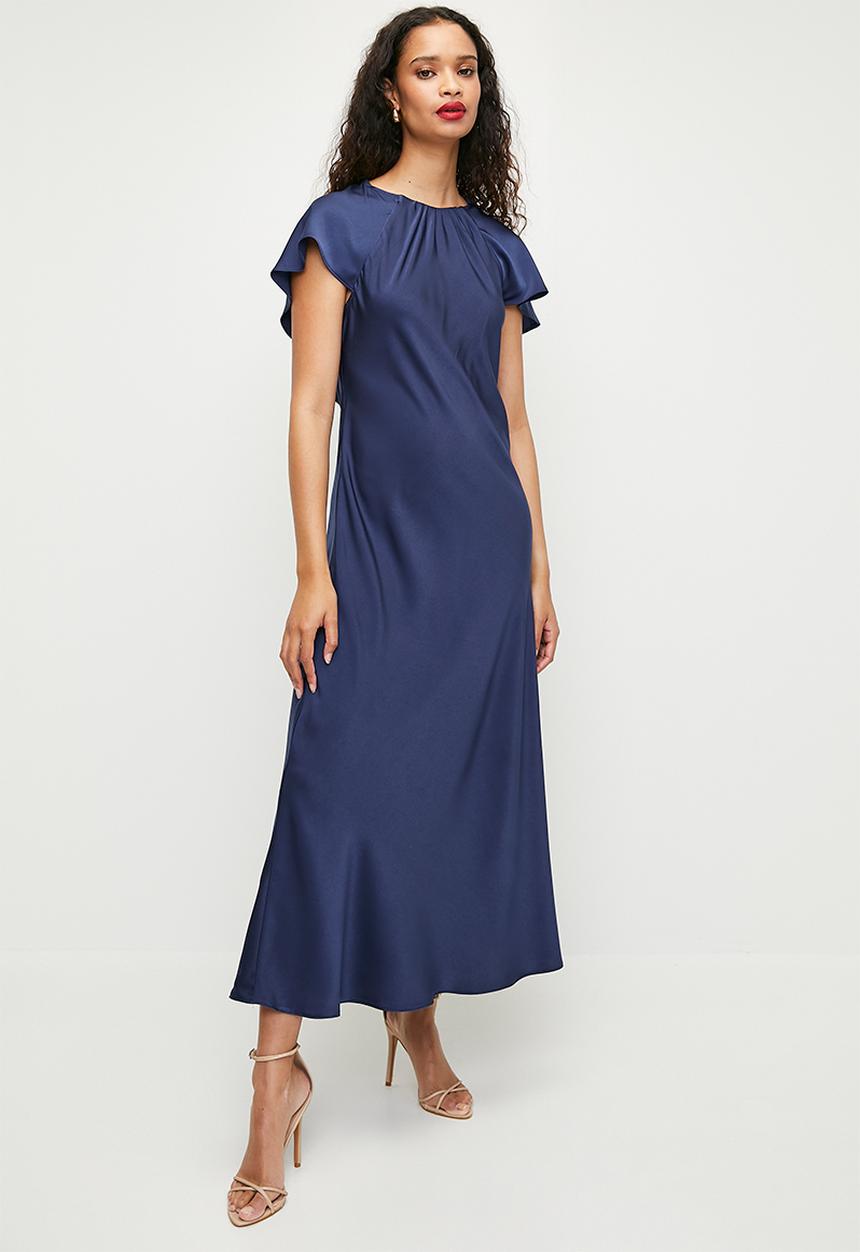 MILLA - Flutter sleeve midi dress - medieval blue
