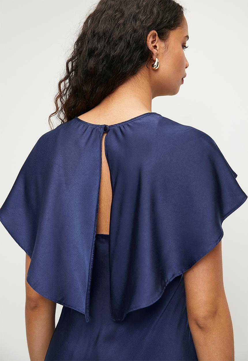 MILLA - Flutter sleeve midi dress - medieval blue