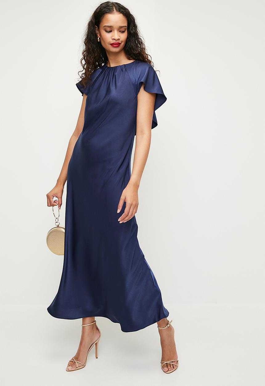 MILLA - Flutter sleeve midi dress - medieval blue