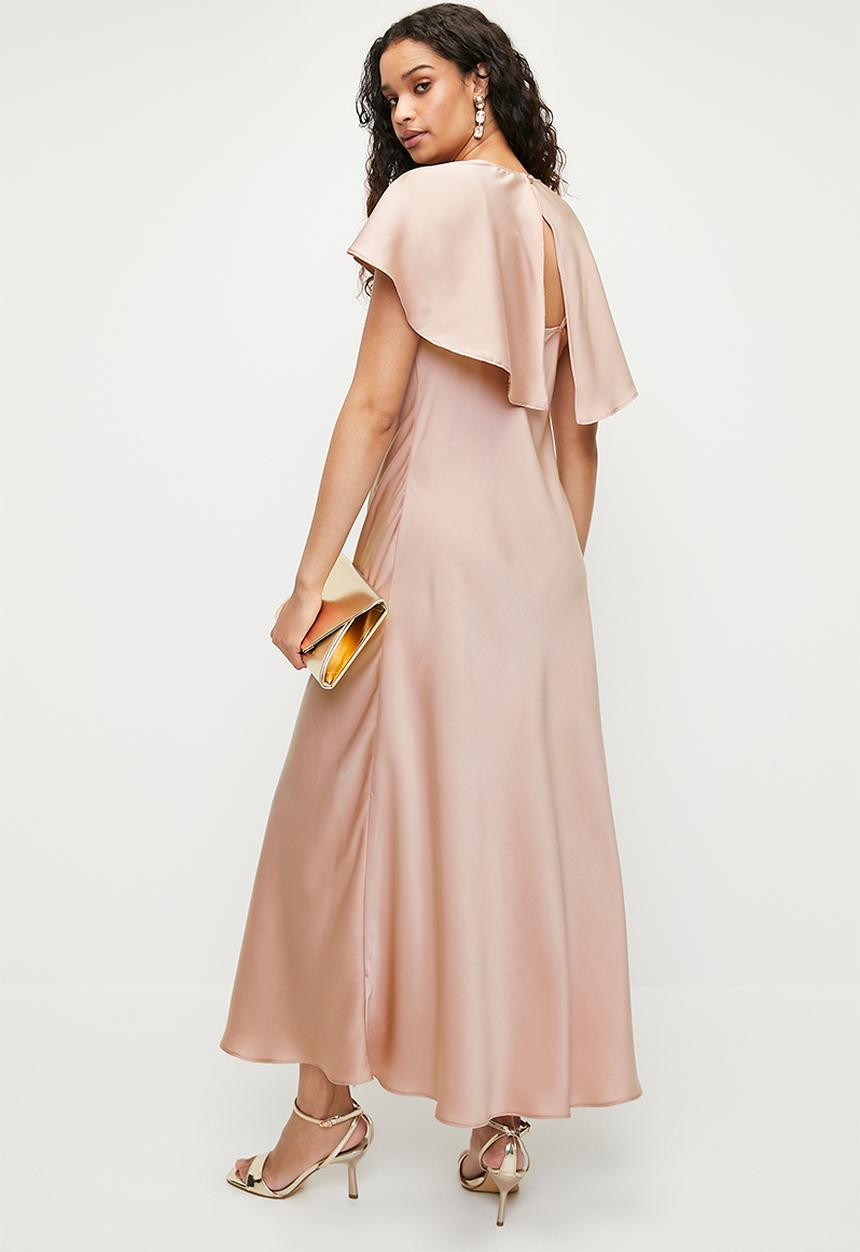MILLA - Flutter sleeve midi dress - rose taupe