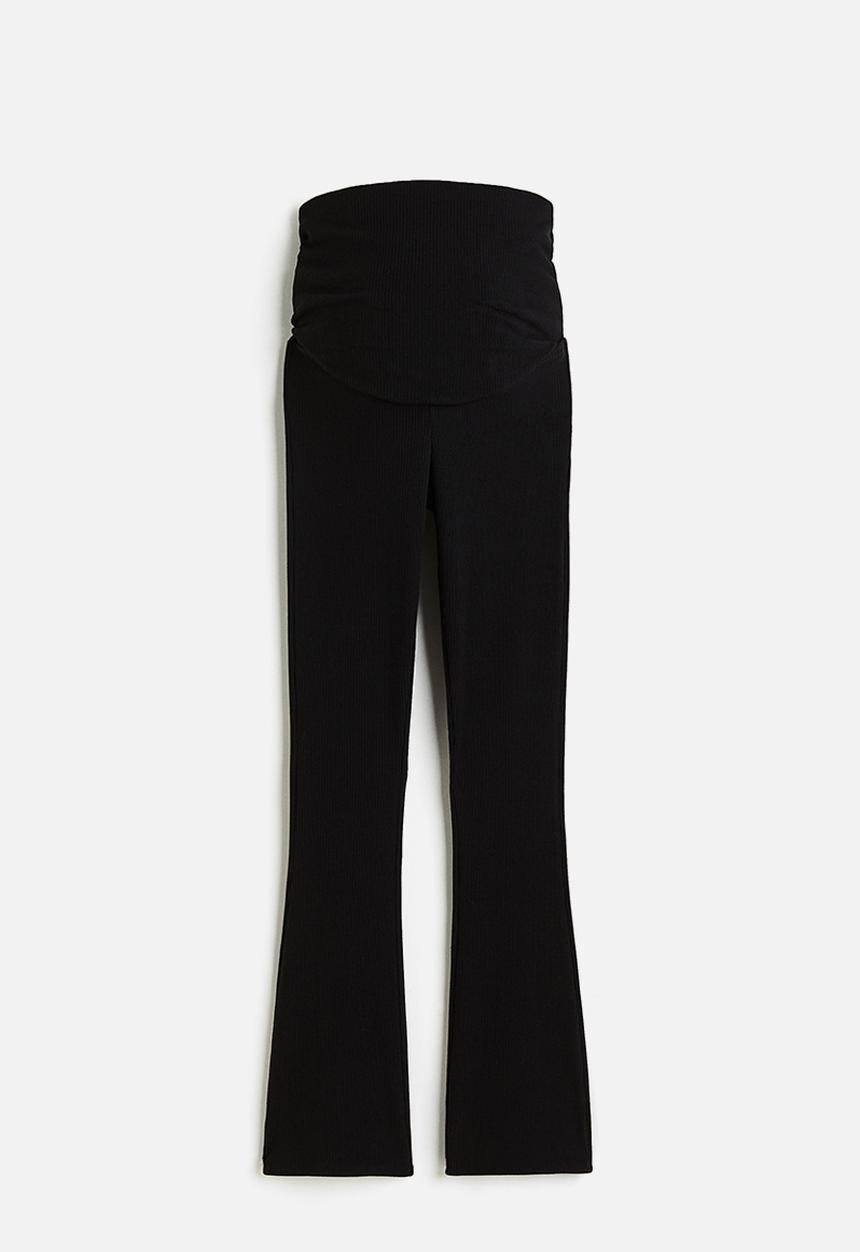 H&M - Mama before & after ribbed trousers - black