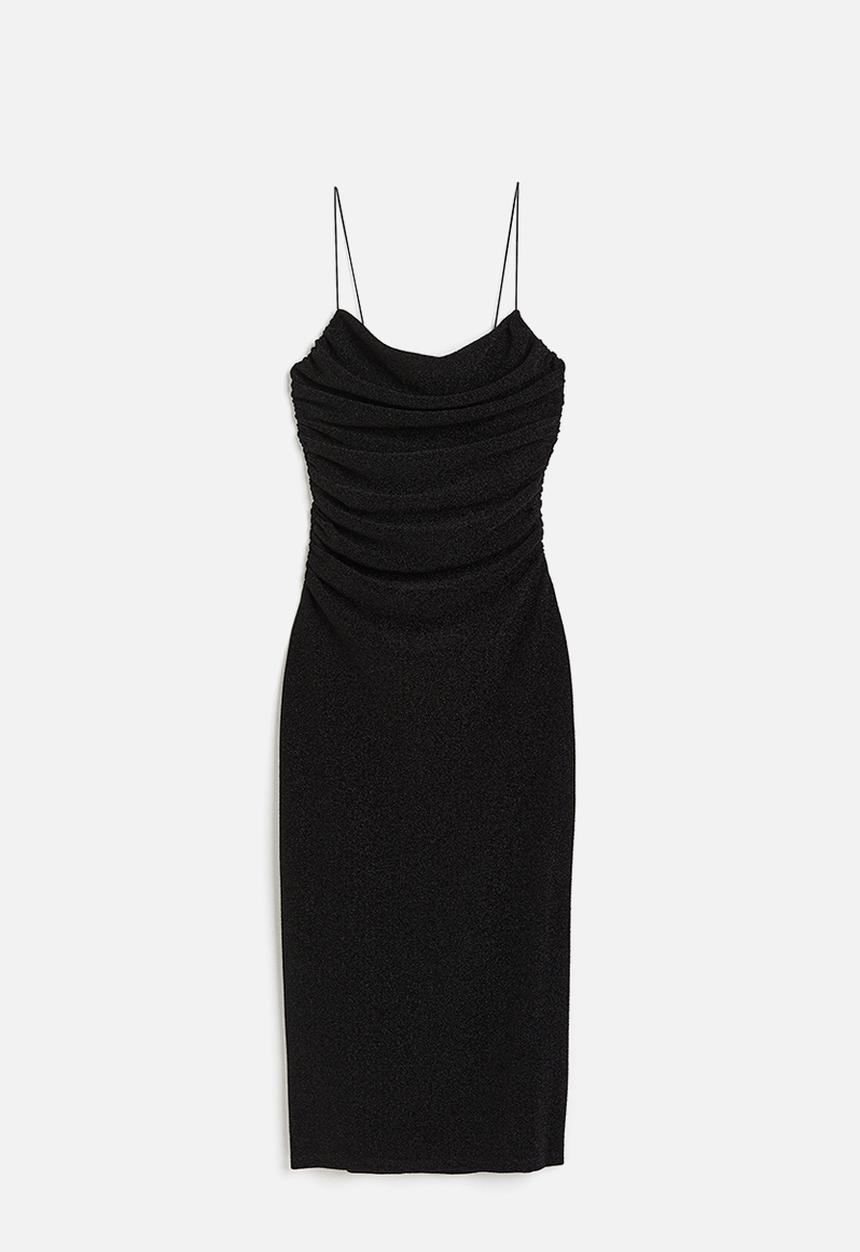 H&M - Glittery jersey dress - black