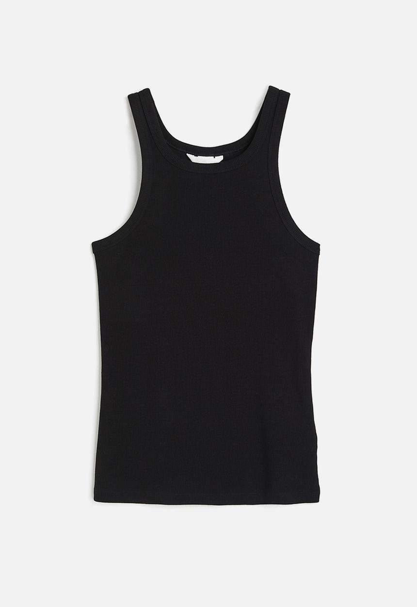 H&M - Ribbed vest top - black