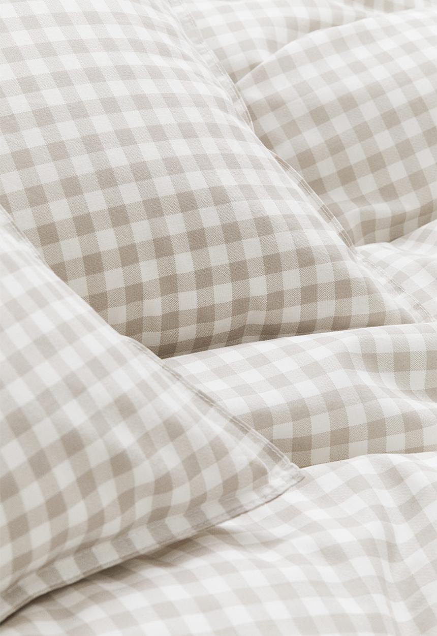 H&M - Patterned double/king size duvet cover set - Light mole Gingham