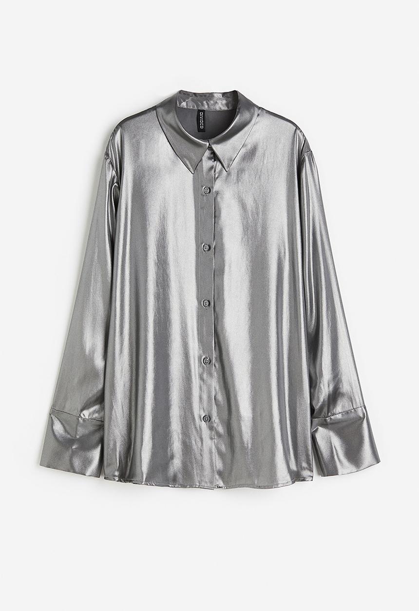 H&M - Satin shirt - silver