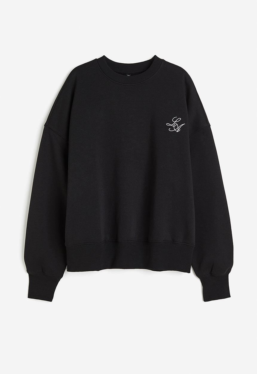 H&M - Oversized motif-detail sweatshirt - black