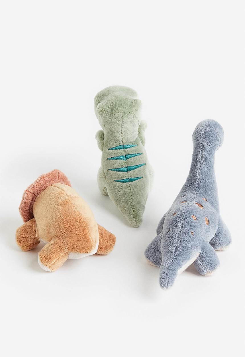 H&M - 3-Pack soft toys - Light green Dinosaurs