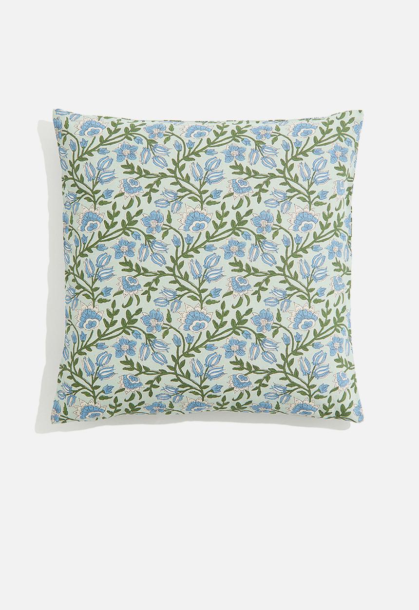 H&M - Patterned cushion cover - Light green Floral