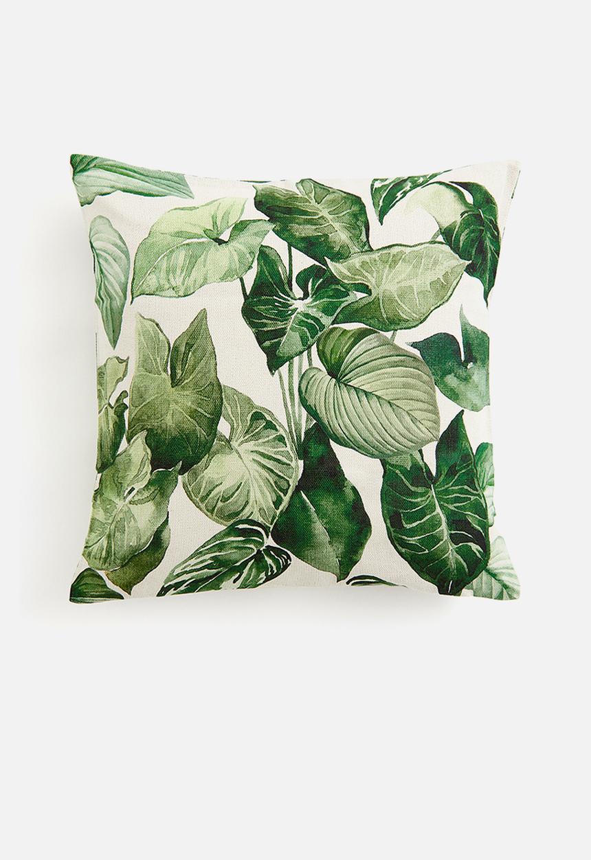 H&M - Patterned cushion cover - Light beige Leaves