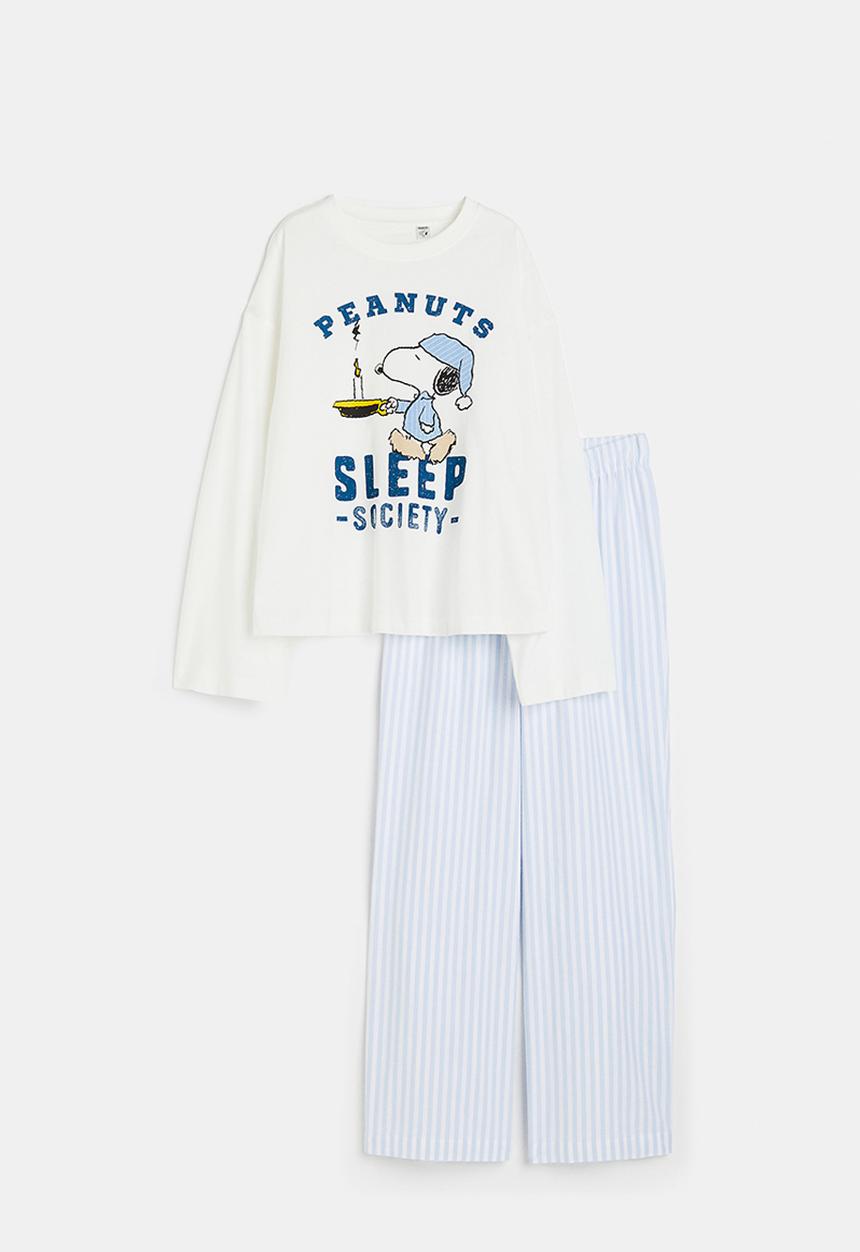 H&M - Printed pyjamas - white snoopy