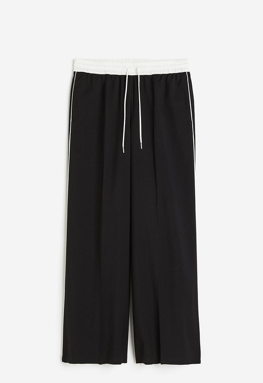 H&M - Wide pull-on trousers - black