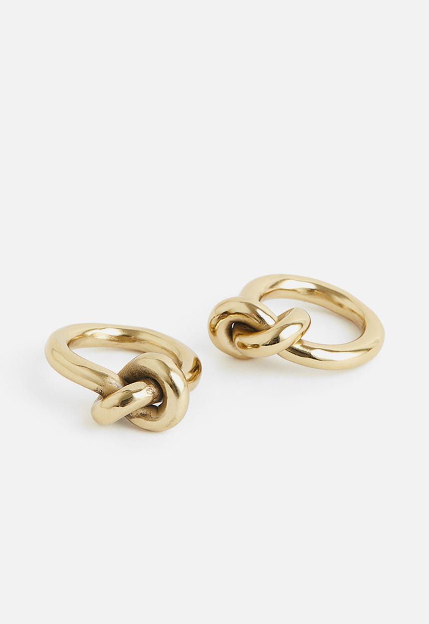 H&M - 2-pack knot-detail napkin rings - gold