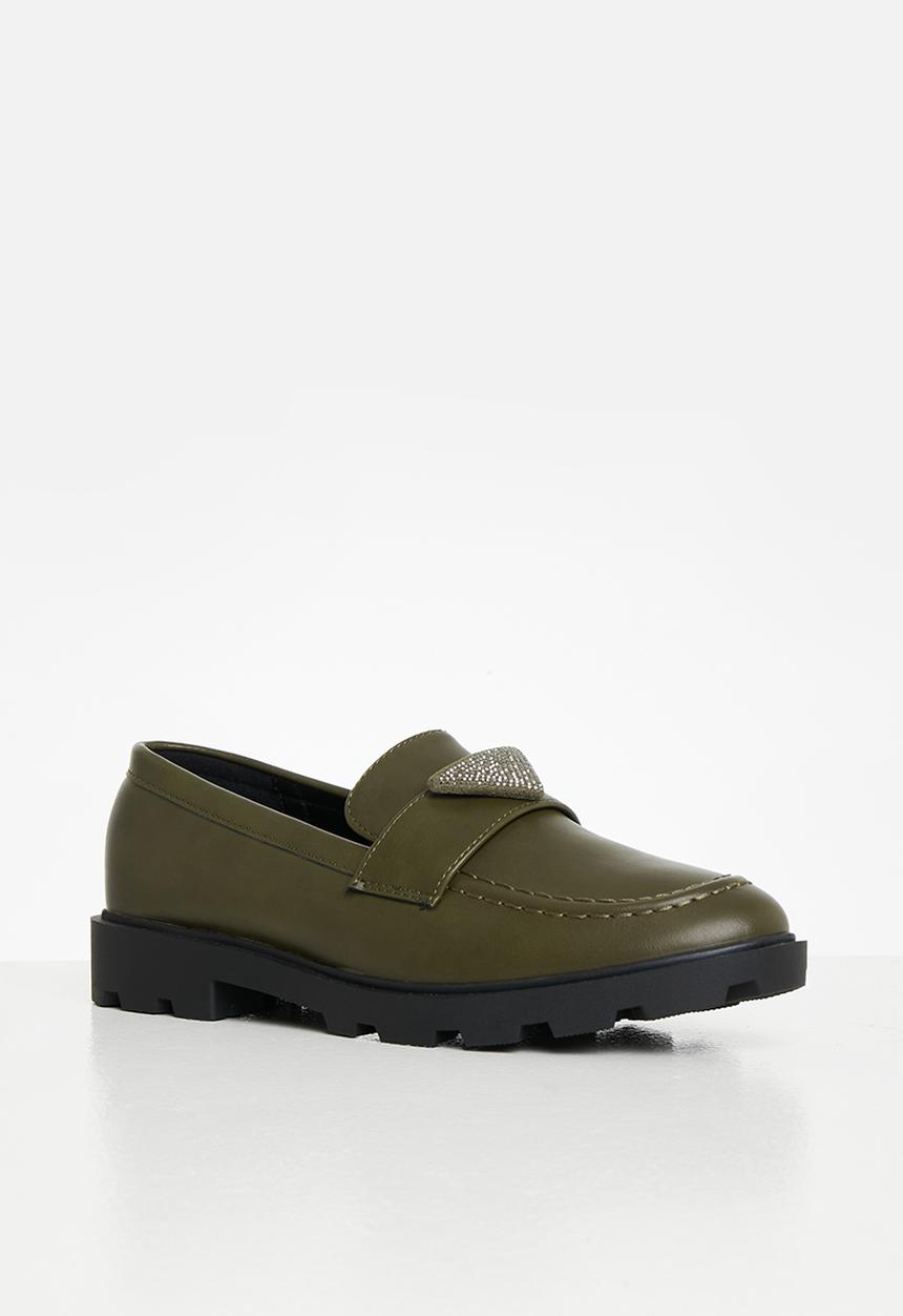 Oxford Street - Diamante loafer - olive